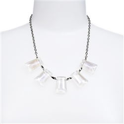 White Crystal Statement Necklace