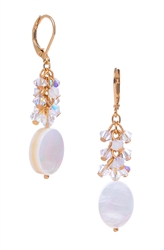 Ronnie Mae Long Earrings - White Mother of Pearl