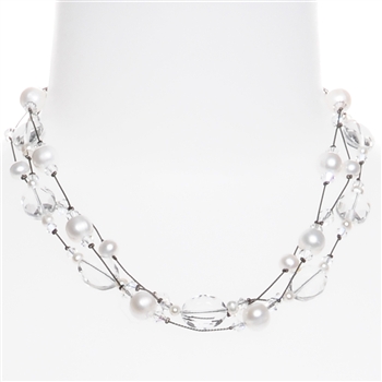 Ronnie Mae Necklace - Crystal / Pearl