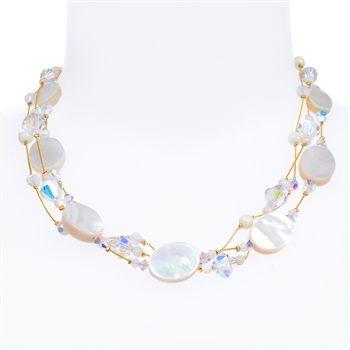Ronnie Mae Necklace - White Mother of Pearl