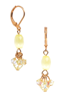 Andrea Drop Earring - Yellow Cats Eye