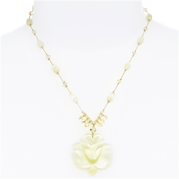 Andrea Necklace - Yellow Cats Eye