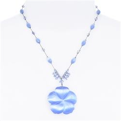 Andrea Necklace - Lt. Sapphire Cats Eye