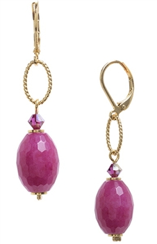 Ashley Drop Earring - Magenta Jade