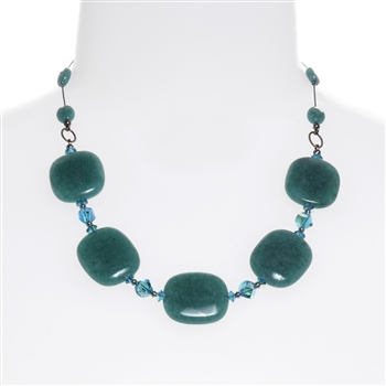 Ashley Necklace - Teal Jade