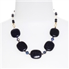 Ashley Necklace - Navy Goldstone