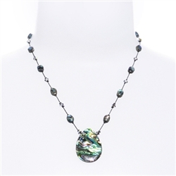 Allison Pendant Necklace - Natural Abalone