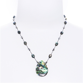 Allison Pendant Necklace - Natural Abalone