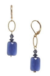 Brianna Drop Earring - Navy Goldstone