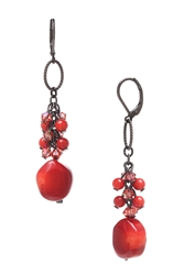 Brianna Long Earring - Coral