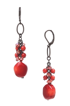 Brianna Long Earring - Coral