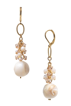 Brianna Long Earring - Ivory Shell