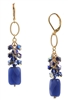 Brianna Long Earring - Navy Goldstone