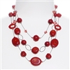 Brianna Tier Necklace -  Coral