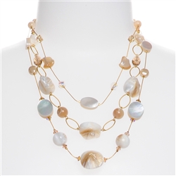 Brianna Tier Necklace -  Ivory Shell
