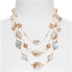 Brianna Tier Necklace -  Ivory Shell