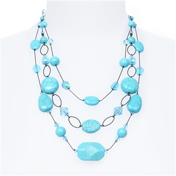Brianna Tier Necklace -  Turquoise