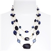 Brianna Tier Necklace - Navy Goldstone