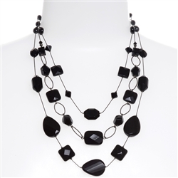 Brianna Tier Necklace - Jet