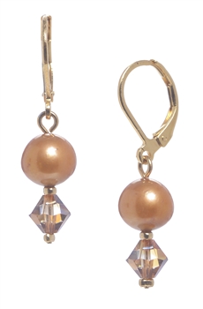 Clansy Pearl Drop Earring - Copper