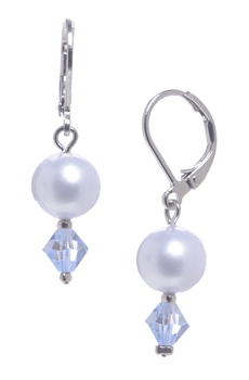 Clansy Pearl Drop Earring - Light Blue