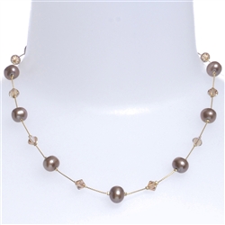 Clansy Pearl Necklace - Champagne