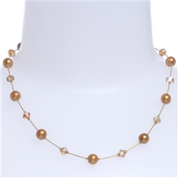 Clansy Pearl Necklace - Copper