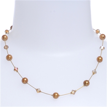 Clansy Pearl Necklace - Copper