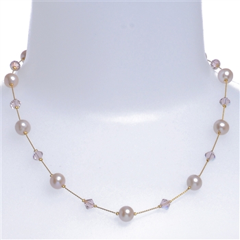 Clansy Pearl Necklace - Soft Pink