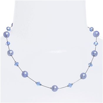 Clansy Pearl Necklace - Light Blue