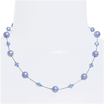 Clansy Pearl Necklace - Light Blue