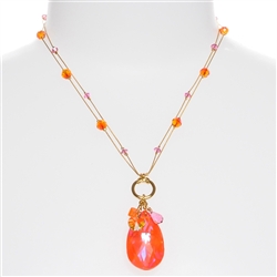 Carrie Necklace - Orange / Pink