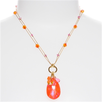 Carrie Necklace - Orange / Pink