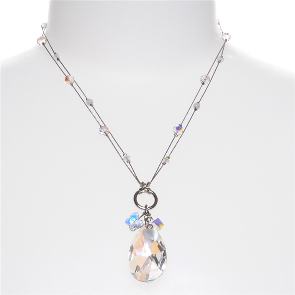 Large Crystal Teardrop Pendant Necklace for Women – Hollywood Sensation®
