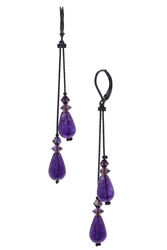 Felicia Double Dangle Earring - Purple