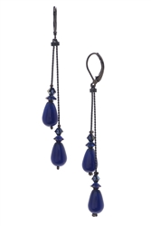 Felicia Double Dangle Earring - Navy