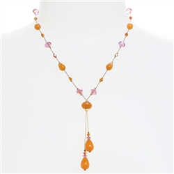 Felicia Necklace - Orange Pink