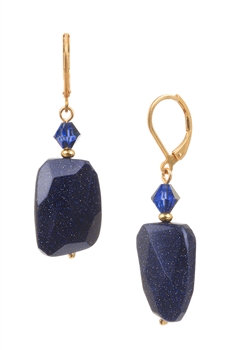 Giselle Drop Earring - Navy Goldstone