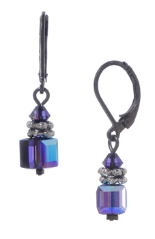 Heidi Drop Earrings - Purple Aurora Borealis