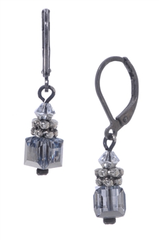 Heidi Drop Earring - Silver Crystal