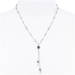 Heidi Necklace - Crystal Aurora Borealis on Silver