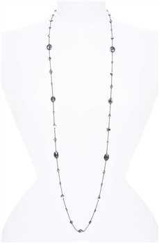 Hailey Long Necklace - Hematite