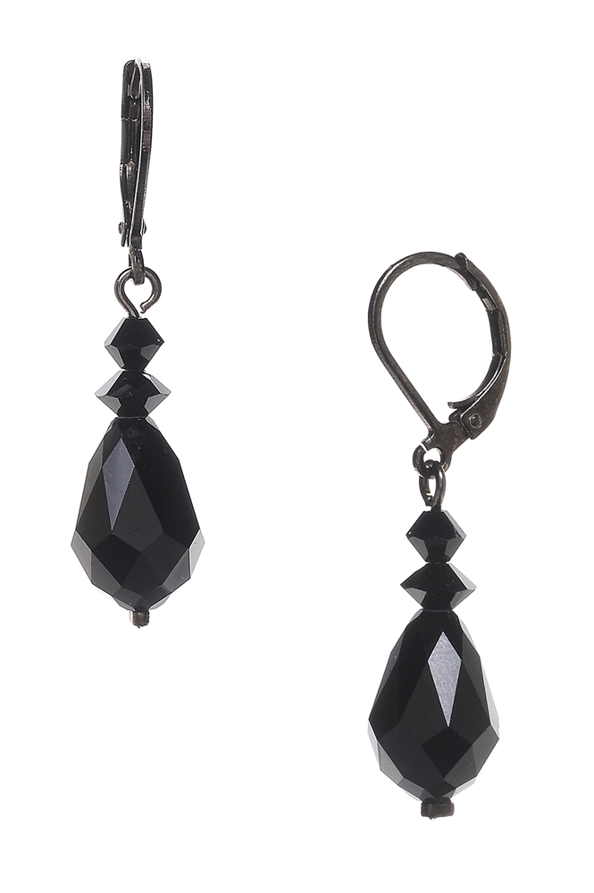 Annie Drop Earring - Jet Black