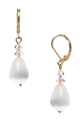 Annie Drop Earring - White Cats Eye