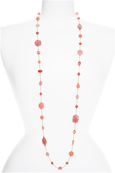 Annie Illusion Necklace - Coral