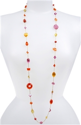 Annie Illusion Necklace - Orange / Pink