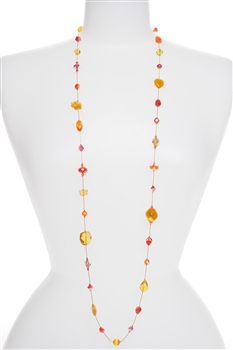 Annie Illusion Necklace - Orange / Yellow Multi