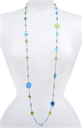 Annie Illusion Necklace - Aqua Multi