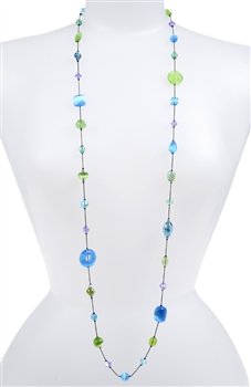 Annie Illusion Necklace - Aqua Multi