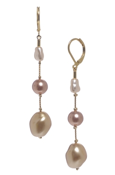 Illusion Pearl Long Earrings - Multi